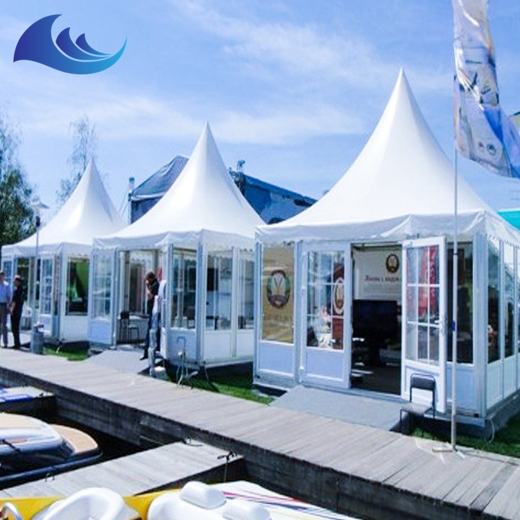 室外5*5欧式带玻璃墙篷房 透明PVC展览篷房 户外小型尖顶遮阳帐篷