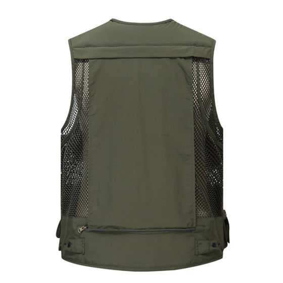 Cross-border summer new men's large size fishing photography multi-pocket men's vest mesh plus 230kg 67