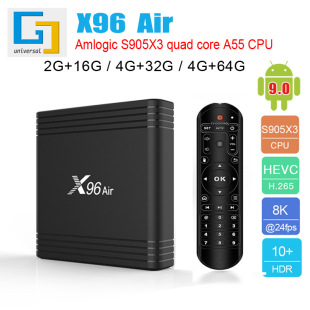 Трансграничный X96Air сетевой плеер 4G/64G двухдиапазонный wifi tv box BT Android 9 приставка оптом