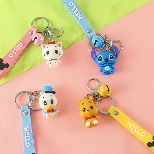 Cartoon keychain cute bag accessory keychain accessory advertisement gift 3D soft rubber creative
