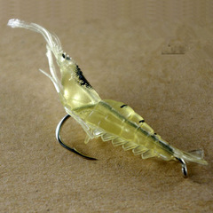 4CM soft shrimp with hook, simulated soft insect shrimp lure, fake bait, bionic fish bait, cocked mouth bait, soft bait, cocked mouth bass bait
