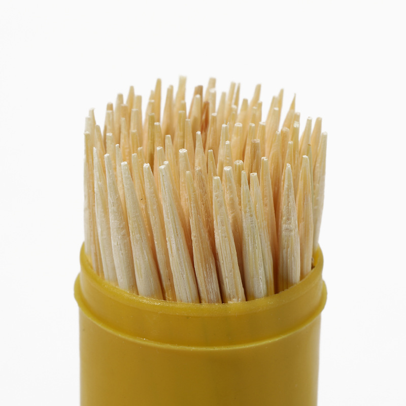 Palillos de Dientes de Bambú de Bambú Desechables en Tubo Colorido para Comedor