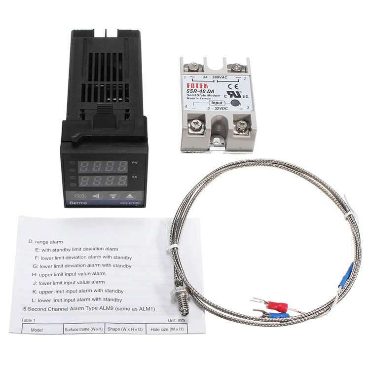 Thermostat REX-C100 SSR intelligent thermostat + probe + relay adjustable temperature controller switch Thermostat REX-C100 SSR intelligent thermostat + probe + relay adjustable temperature controller switch