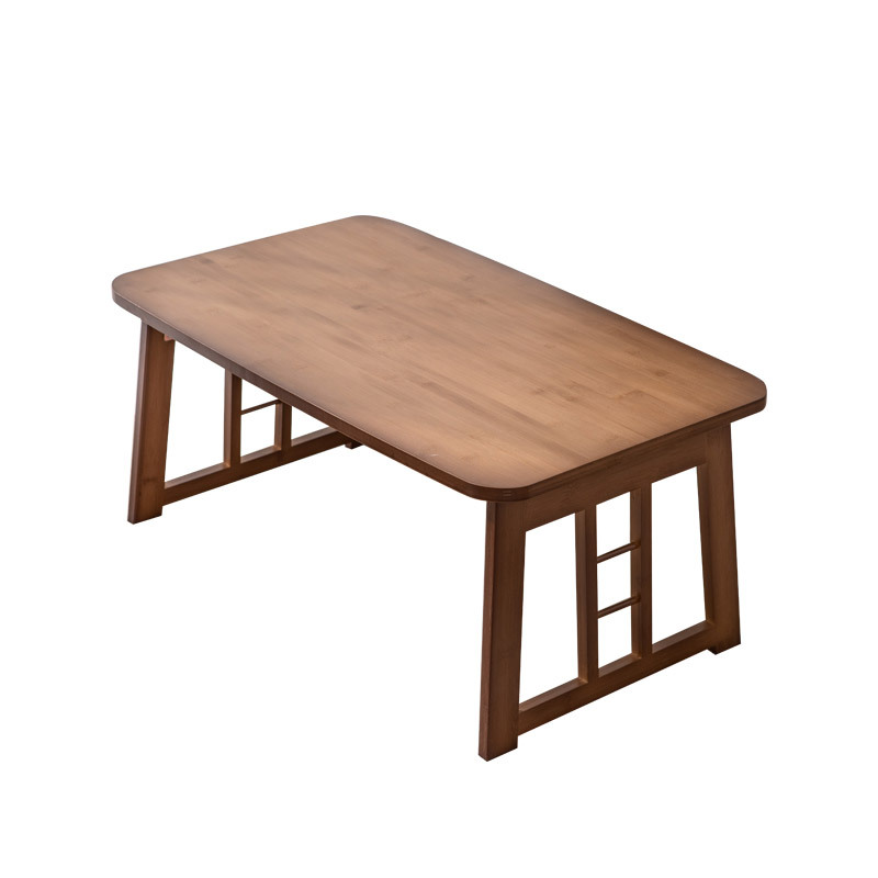 Hogar simple mesa de té madera maciza tatami japonés Bay ventana mesa rectangular plegable balcón mesa de té