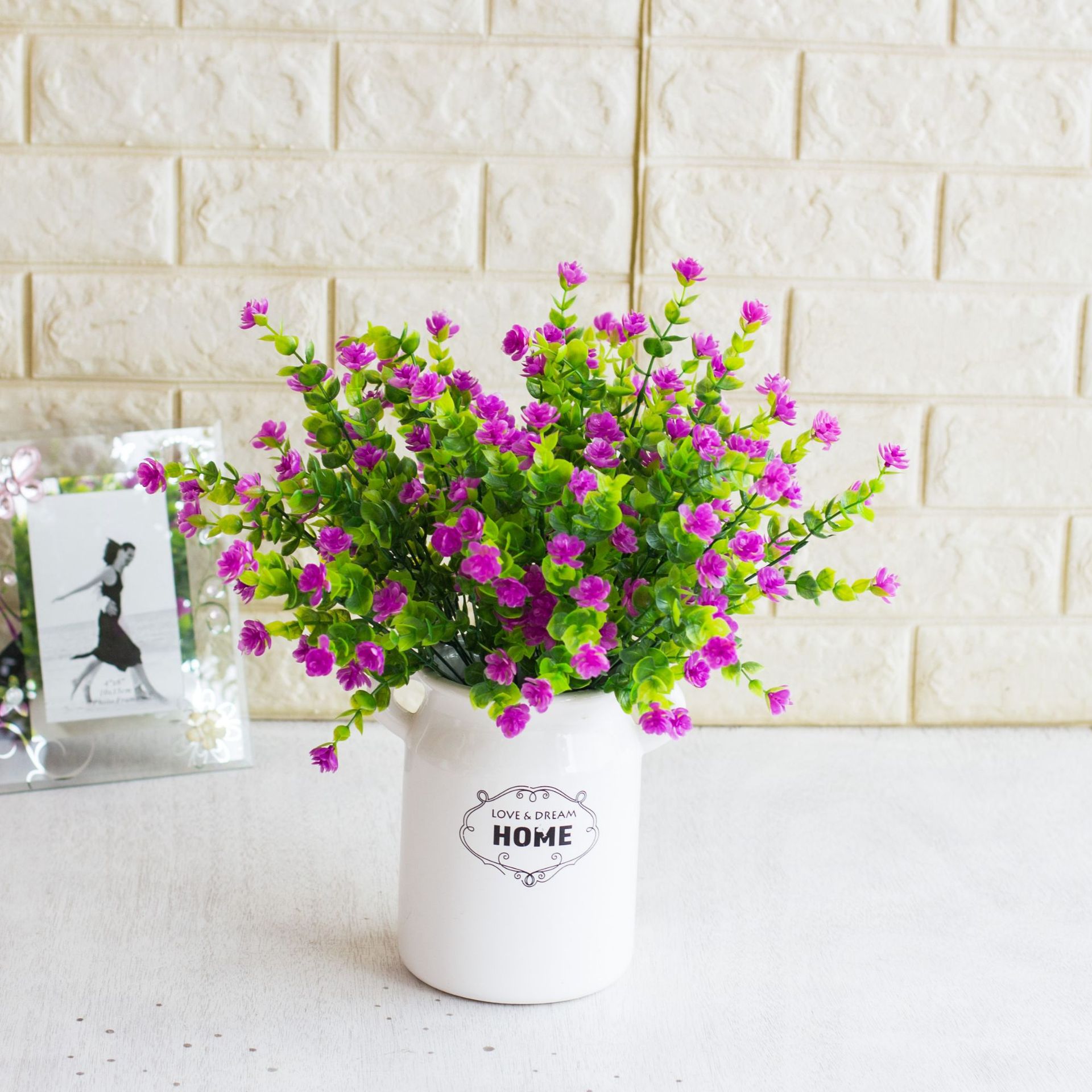 ✅厂家批发假花塑料花花 尤加利荷花 田园水草植物家居装饰