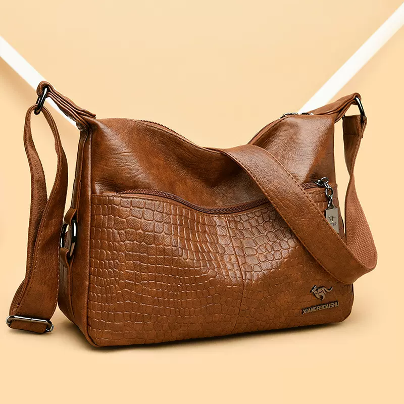 芭藜袋鼠中年女包2020新款女士单肩斜跨包时尚百搭软皮大容量挎包