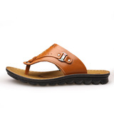 Сандалии, комфортная кожаная летняя пляжная обувь для отдыха, сланцы, 2023