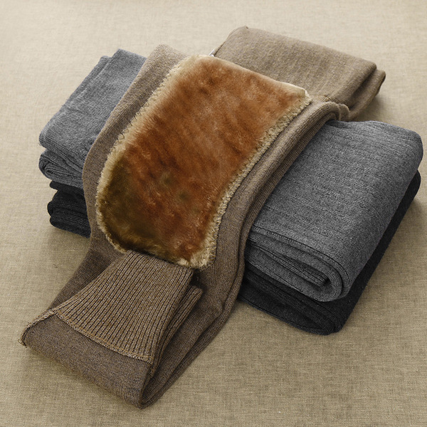 Cashmere demi-season trousers, leggings for men and women, warm knee pads