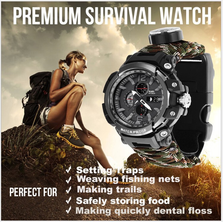 G7 wilderness survival outdoor sports Mountaineering Rock climbing travel depth waterproof watch LED lamp umbrella rope watch G7 wilderness survival outdoor sports Mountaineering Rock climbing travel depth waterproof watch LED lamp umbrella rope watch