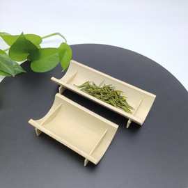 竹制茶杯架现代简约茶托竹筒二节皿批发