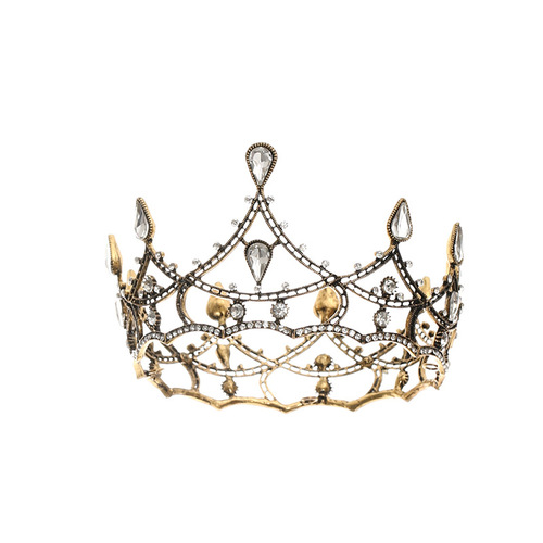 Tuanming bridal tiara European and American black retro baroque full circle bridal crown crystal crown wedding tiara