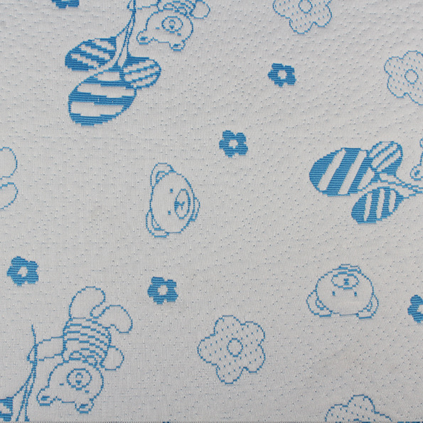 源头厂家儿童卡通床垫面料空气层针织面料小熊款低弹丝棕榈床床垫