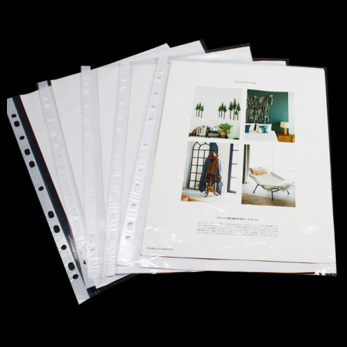 Factory direct sales 11-hole file bag transparent loose-leaf bag punched bag inner page bag photo album information bag