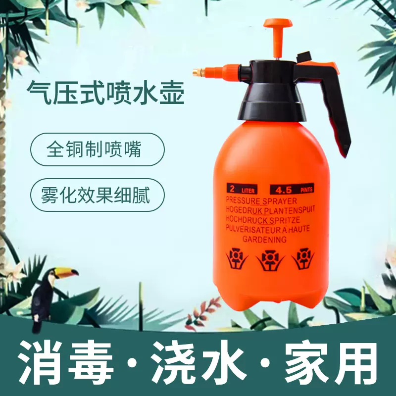 芷郁喷壶浇花洒水壶小喷壶气压式消毒防疫喷雾瓶高压加厚喷水壶2L