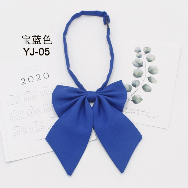 Fábrica de pajarita mate de color sólido al por mayor arco de esquina afilada estilo coreano estilo universitario damas uniforme jk pajarita