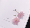 Korean new petal earrings Summer Lotus Eternal Flower Flower Earrings Female Long Susp earrings Mixed