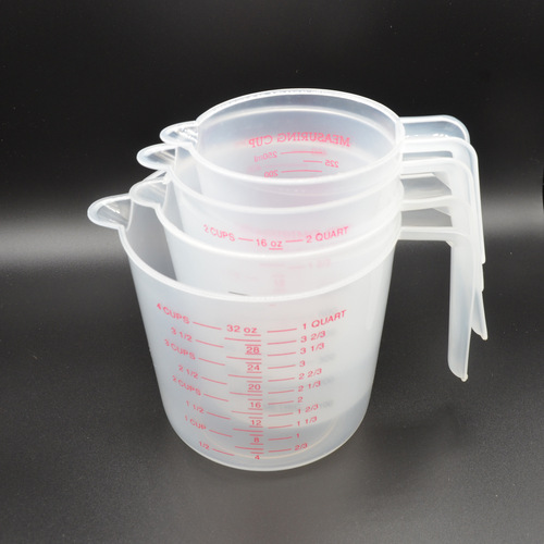 Home Plastic Measuring Cup Transparent Graduated Cup Size Measuring Cup Kitchen Baking Measurement Tool Set