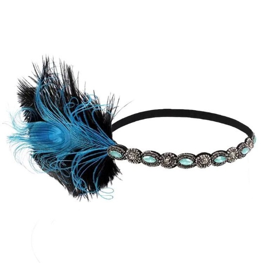 Tocado de plumas de los años 2020 rugiendo accesorios femeninos de los años 20 con diadema de Gatsby al por mayor