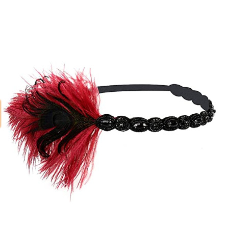 Tocado de plumas de los años 2020 rugiendo accesorios femeninos de los años 20 con diadema de Gatsby al por mayor