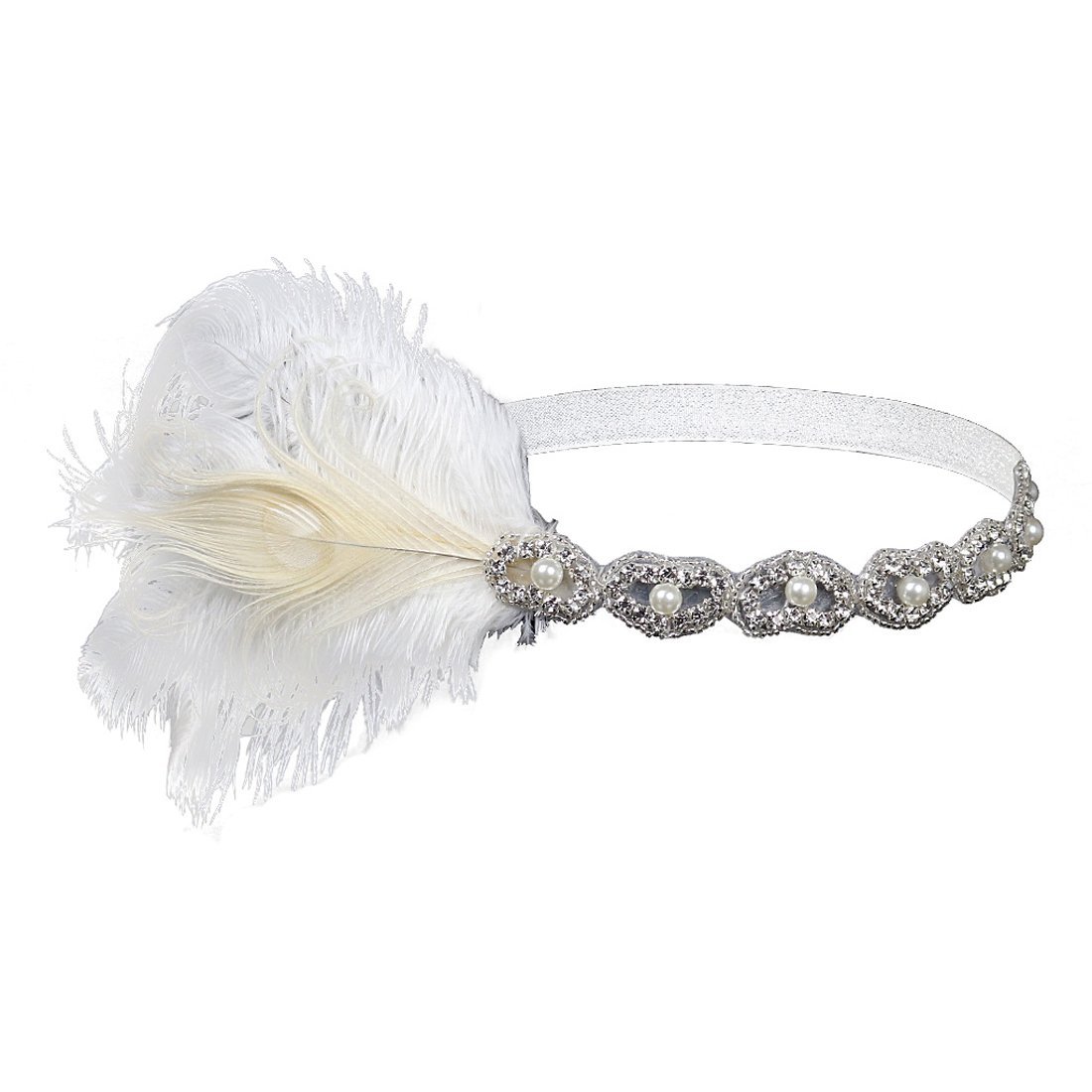 Tocado de plumas de los años 2020 rugiendo accesorios femeninos de los años 20 con diadema de Gatsby al por mayor
