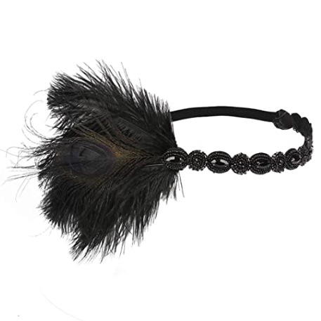 Tocado de plumas de los años 2020 rugiendo accesorios femeninos de los años 20 con diadema de Gatsby al por mayor