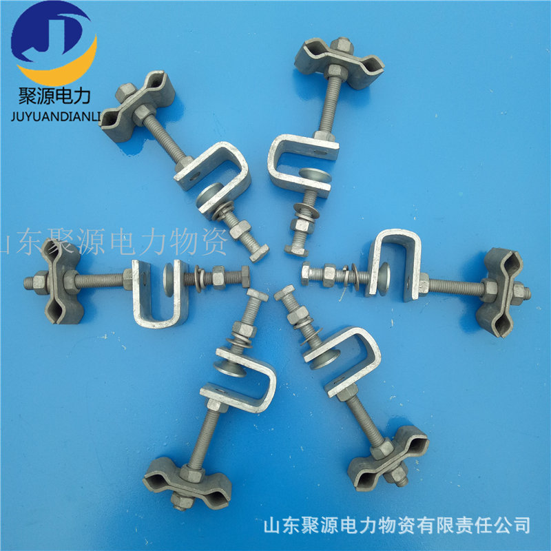OPGW光缆引下线夹 热镀锌材质塔用引线夹 导引线夹 光缆跳线线夹