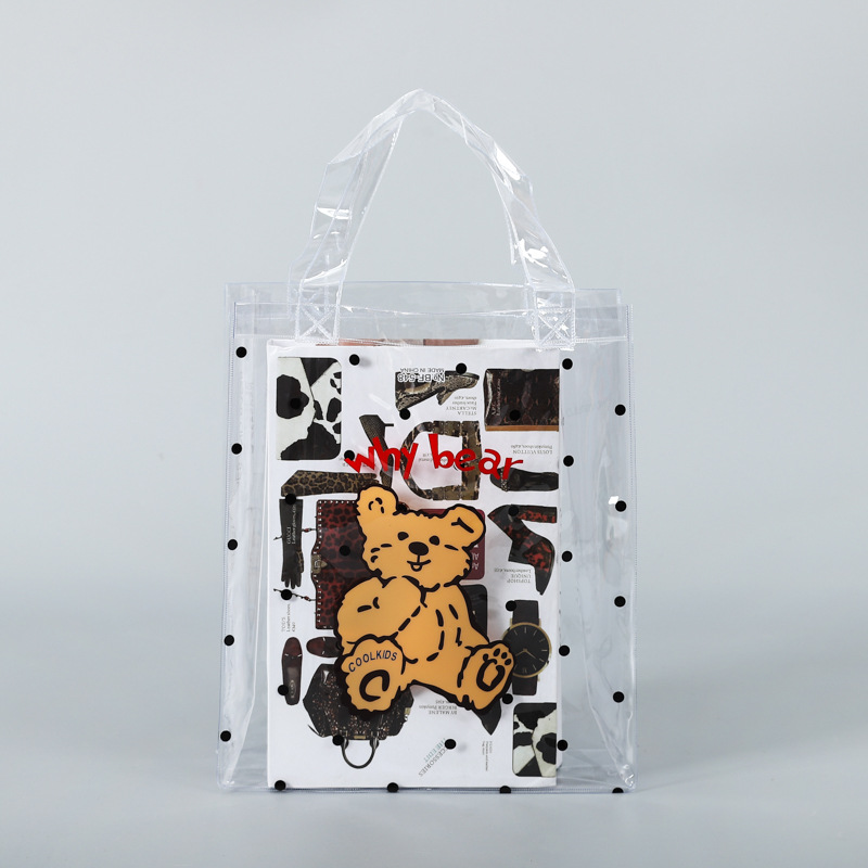 厂家批发透明防水PVC手提袋卡通热压立体软包装塑料购物袋单肩包