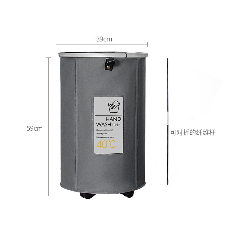 Cesta cilíndrica con cordón para organizar artículos diversos, cesta de lavandería plegable para guardar ropa y edredones.