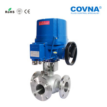 科威納QT防爆電動法蘭球閥多回轉不銹鋼三通調節型AC200V智能控制