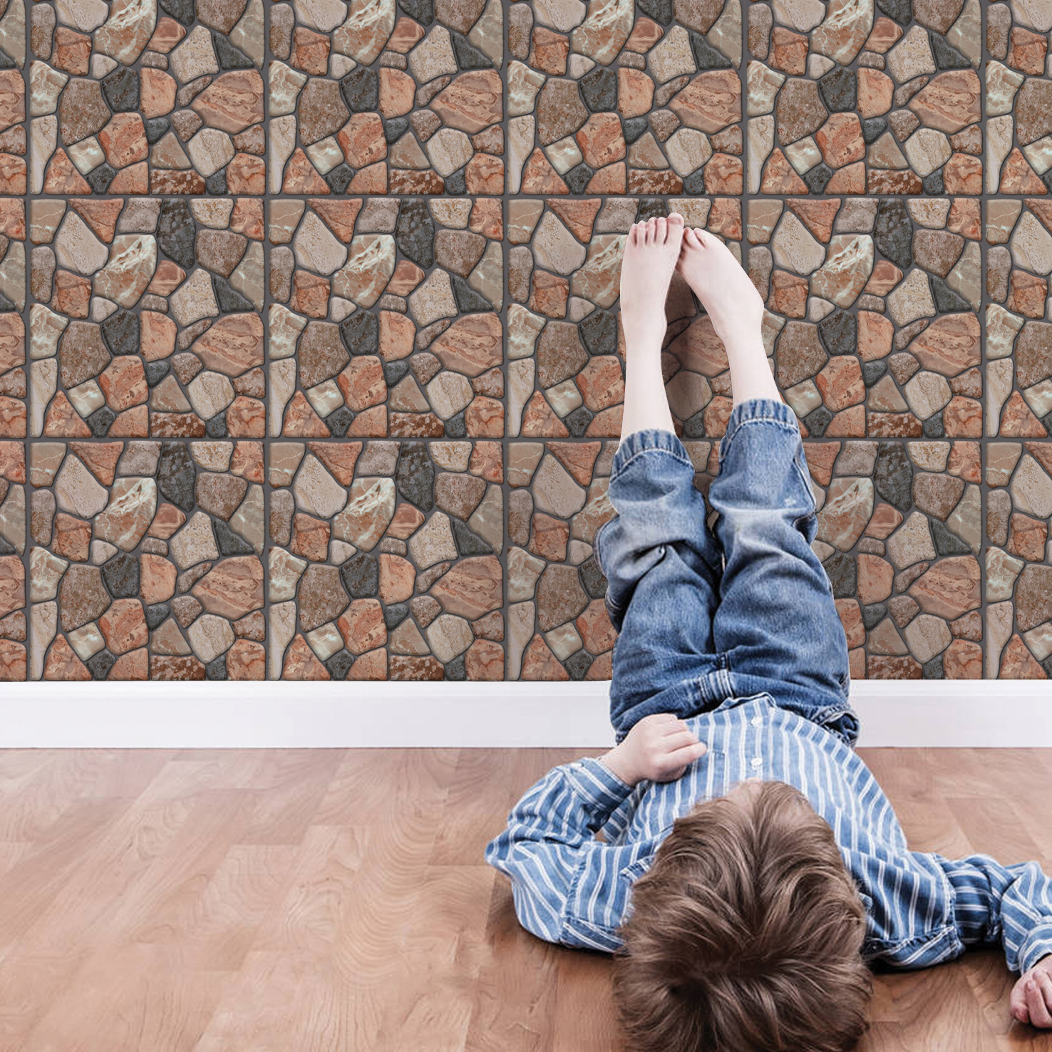 Carrelage mosaïque 3D transfrontalier à motif brique et pierre, anti-collision, pour l'embellissement et la rénovation de la maison_voghion.com