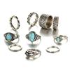 Retro turquoise set, ring, suitable for import, flowered