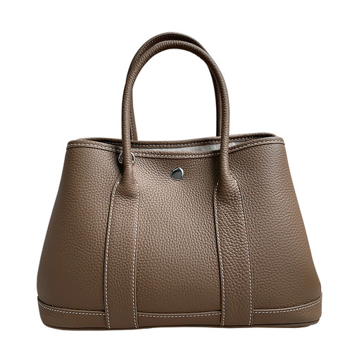  New Leather Garden Bag with Lychee Pattern, Simple Style, Large Capacity, Single Shoulder, Crossbody, Hand Carry, Mommy Tote Bag