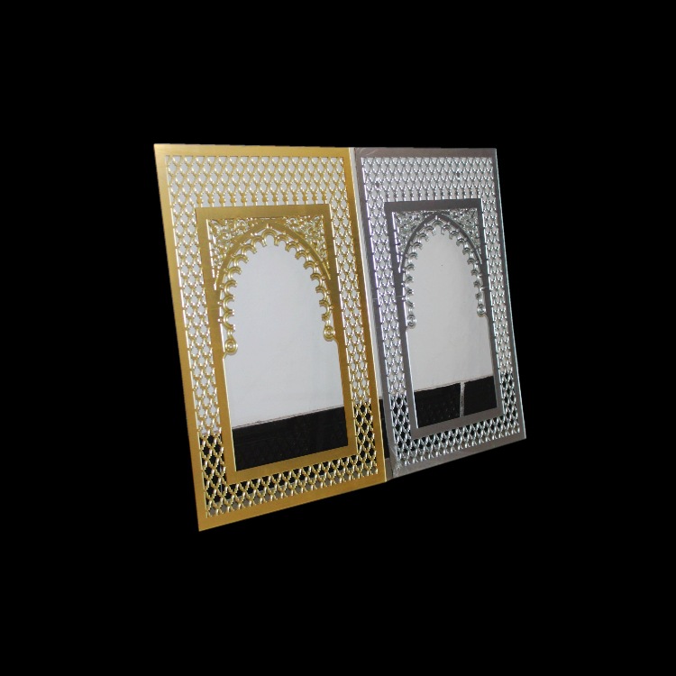 复古镂空窗花 国潮亚克力花边框自带胶 蜂窝镜面金色银色