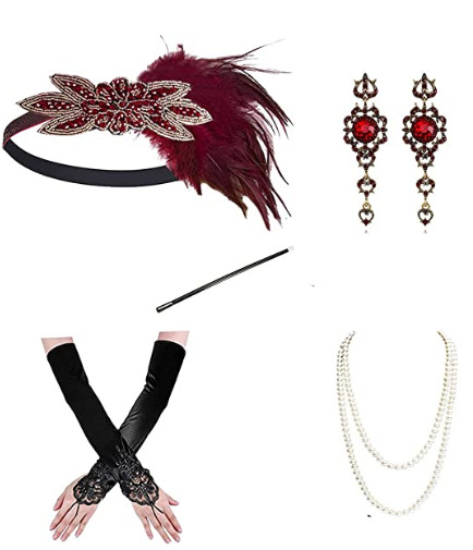 Década de 1920 mascarada cabeza desgaste negro pluma tocado femenino europeo y americano Gatsby diadema de pluma de fiesta única