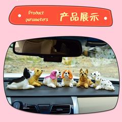 Car shaking head dog ornaments, car-mounted cute creative spring resin simulation dolls, puppy wholesale dropshipping