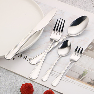 Cross-border Amazon 1010 double stainless steel tableware seven-piece titanium steak knife, fork and spoon hotel supplies wholesale
