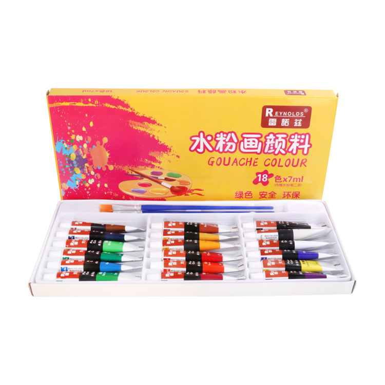 Gouache, set, 18 colors