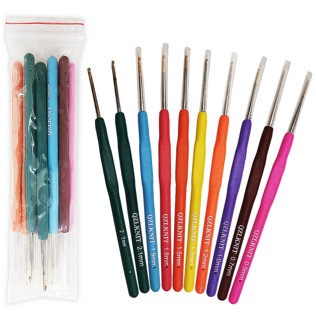 Herramientas de tejer suéter aguja nueva TPR silicona fina encaje ganchillo conjunto 10 bolsas