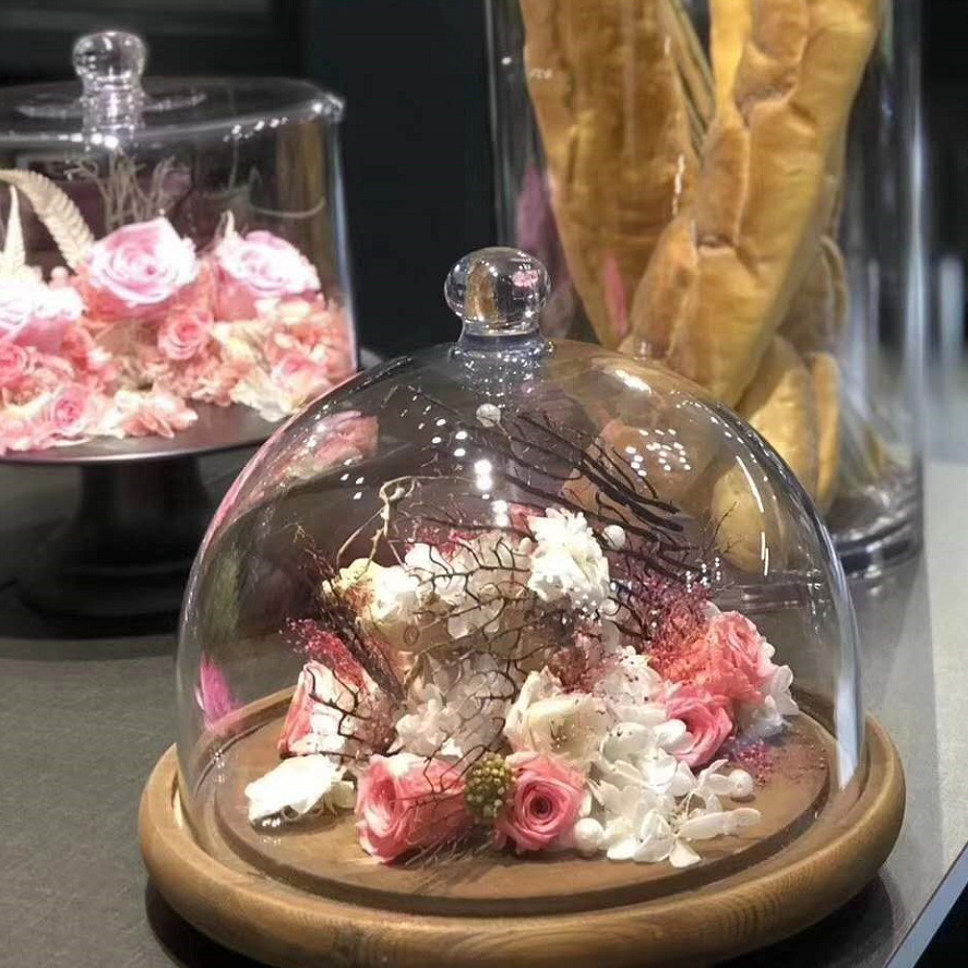 PC transparent acrylic food cover round vegetable cover thickened vegetable cover display dessert cake dustproof fresh-keeping cover