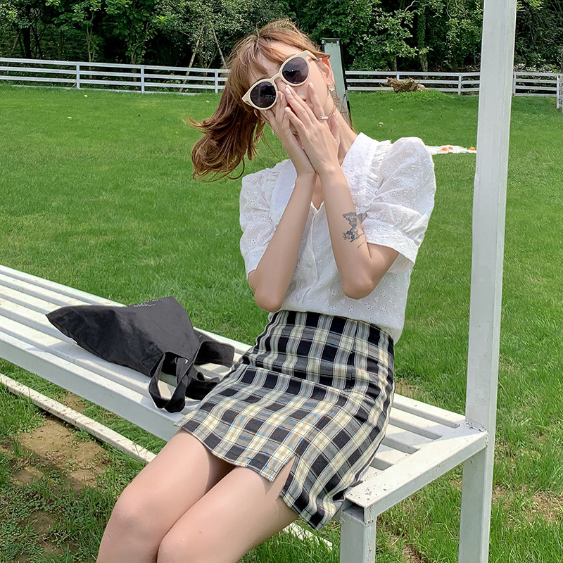 Plaid mini-skirt