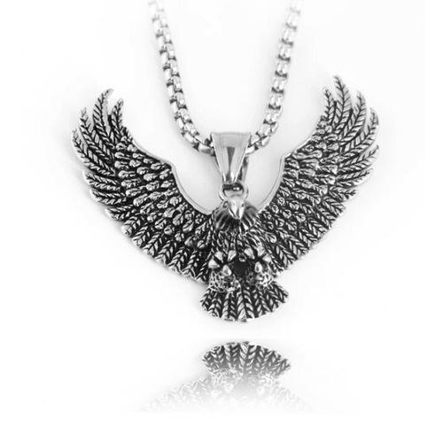 Titanium steel Eagle Pendant Punk Necklace Retro Trend Men Stainless Steel Cast Eagle Necklace Direct from Manufacturer