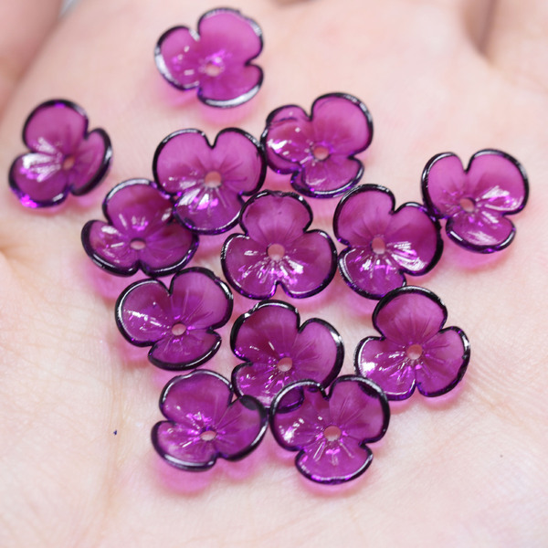 Transparent acrylic hairgrip flower-shaped handmade