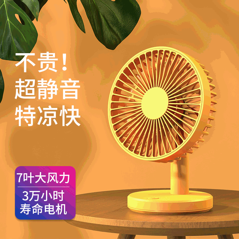 New shaking head mute three fan Home Office dormitory desktop mini usb charging small fan