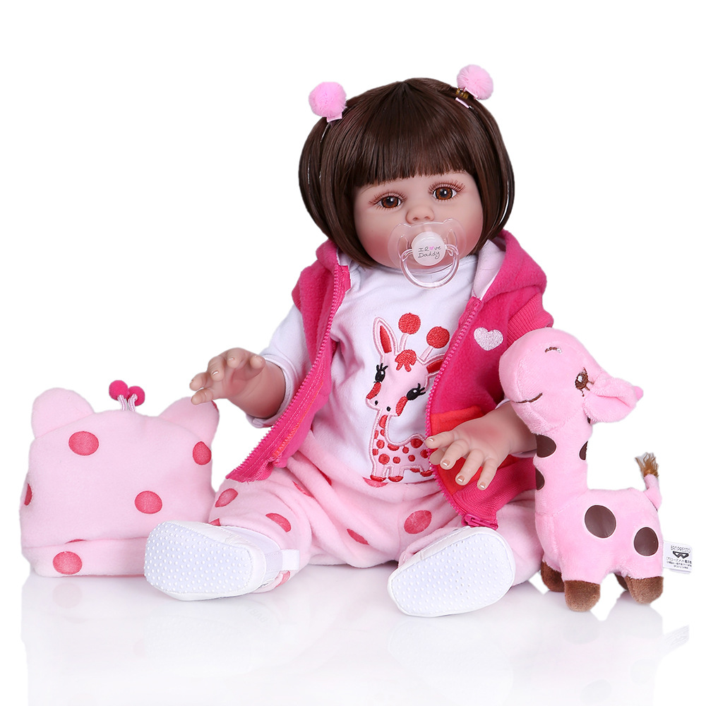 47cm cuerpo completo silicona completo pegamento simulación muñeca bebé bebe muñeca renacer
