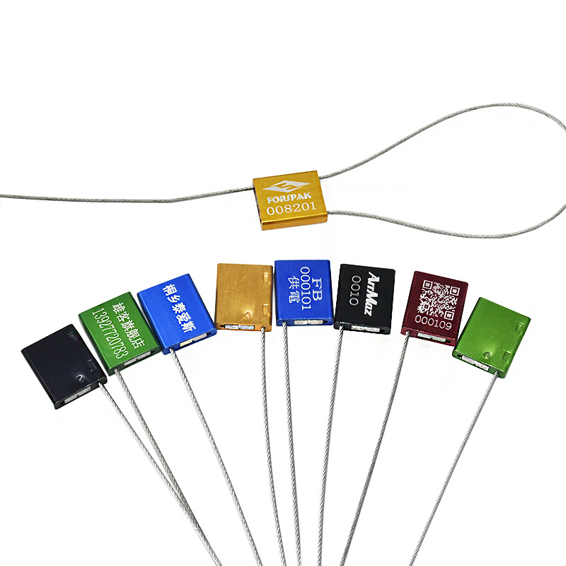 铝合金一次性铅封抽紧式钢丝封条挂锁货柜运输物流封签施封锁