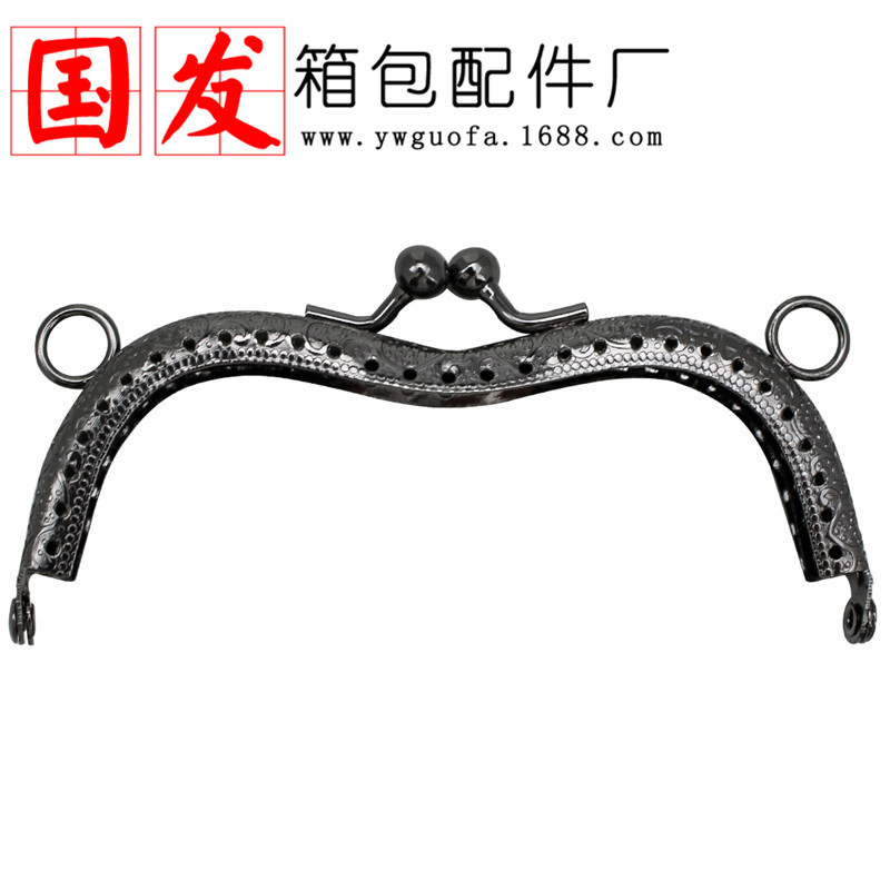 11cm M-shaped oro diy accesorios de bolso de cambio de mano pequeña caja de ojos oro de boca