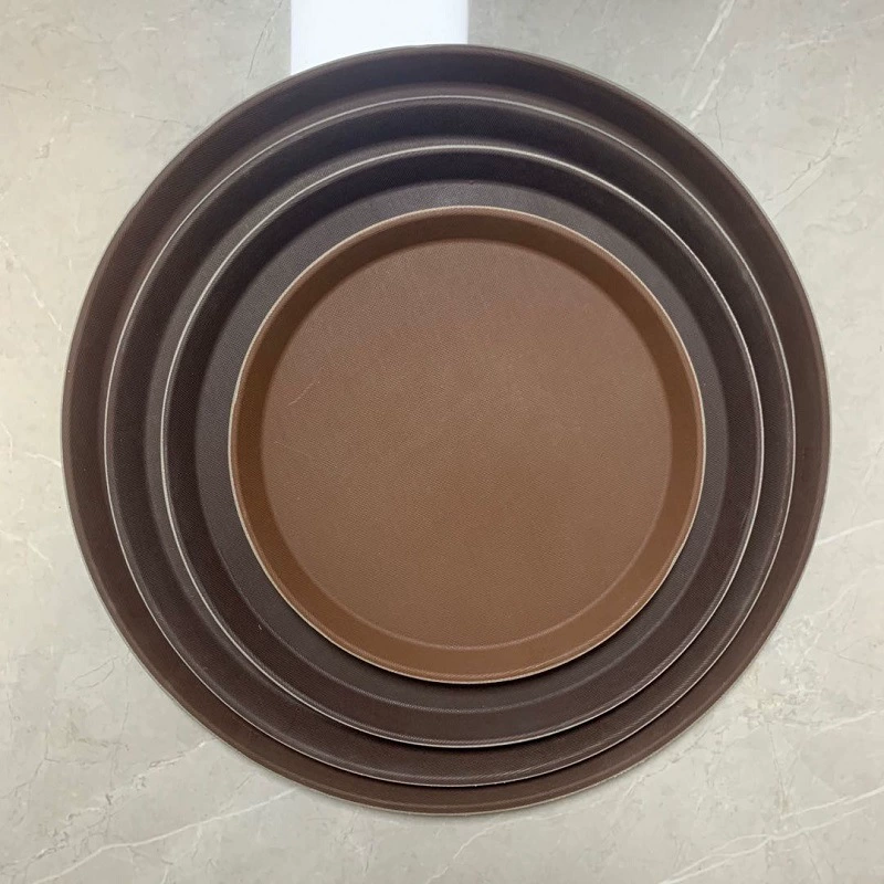 Круглый противень для кофейни, нескользящий, бесшовный, пластиковый, большой, европейский ресторан, отель, круглый поднос для официанта