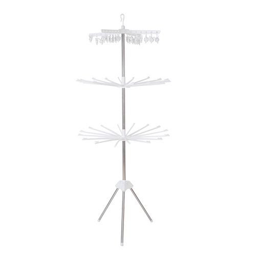 Folding clothes rack, movable towel rack, balcony hanger, thick indoor clothes drying rack, sock rack, floor towel rack