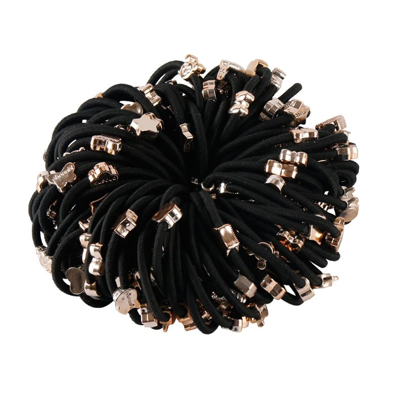 Black elastic hair rope