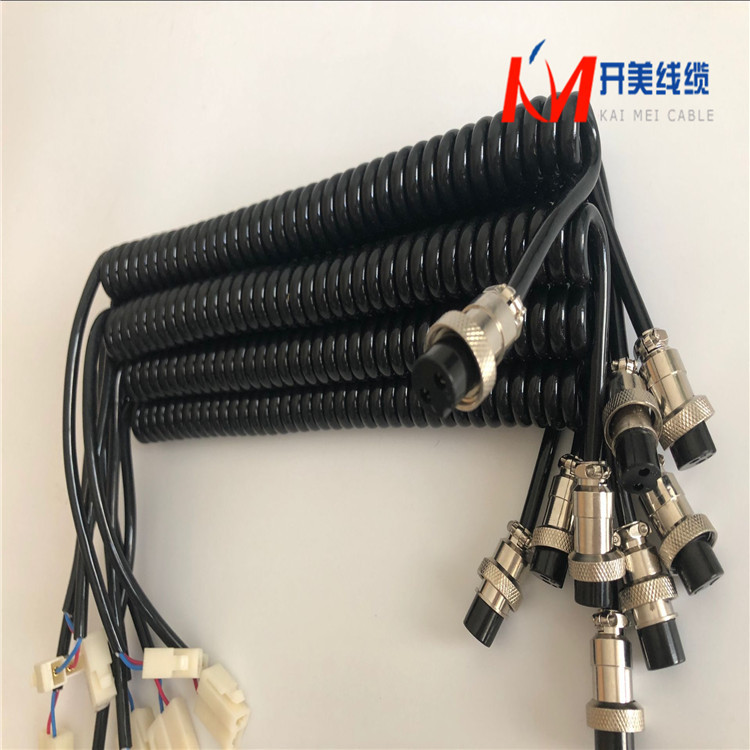 2芯PU聚醚防水弹簧线 汽车雨刮器螺旋电缆 扬州厂家现货供应